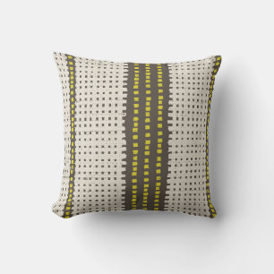 Coussin Charbon jaune Géométrique Grille Moderne tricot cr