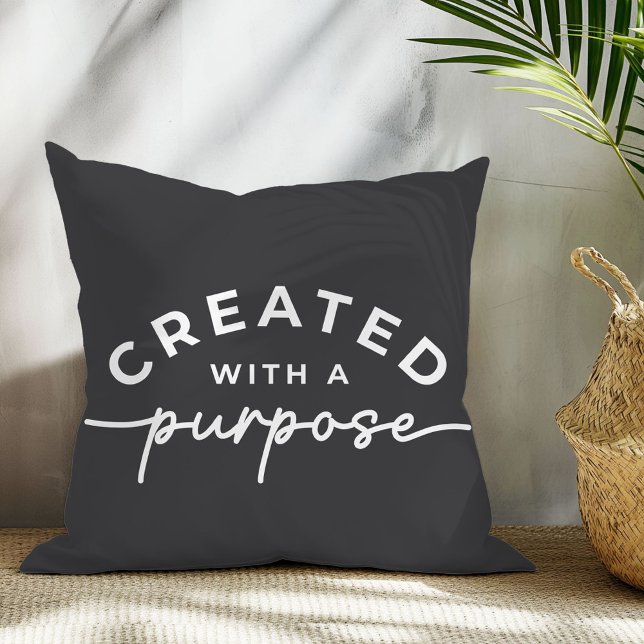 Coussin Charcoal Grey Christian quote Thaillow Pillow (Créateur téléchargé)