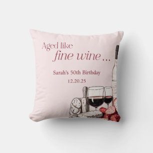 Coussin Charcuterie & Vin Soirée pour mes 50 ans