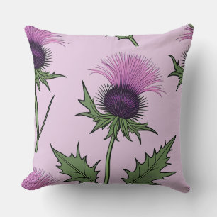 Coussin Chardon violet sauvage (rose)
