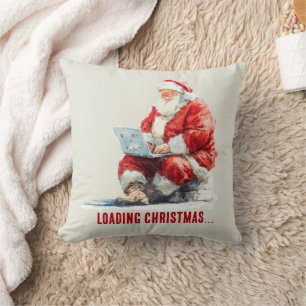 Coussin Chargement Noël amusant Père Noël Design