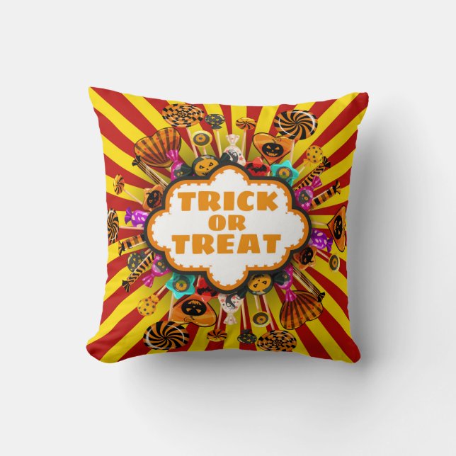 Coussin Chariot d'Halloween ou de traiter des bonbons et d (Recto)