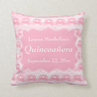 Coussin Chariots en pastel roses Quinceanera