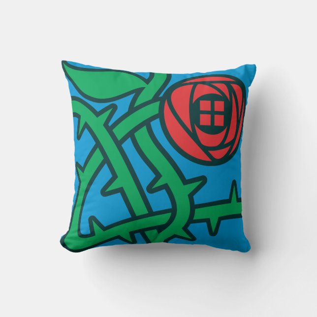 Coussin Charles Rennie Mackintosh Motif Rose (Recto)