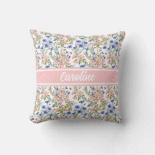 Coussin Charmant accent de cottage aux fleurs sauvages