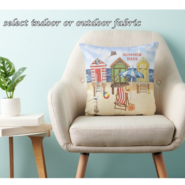 Coussin Charmant Monogramme de plage de Shore en été (Créateur téléchargé)