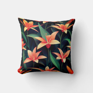 Coussin Charme floral minimaliste en motif continu