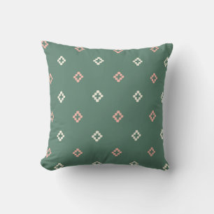 Coussin Charme géométrique sur vert