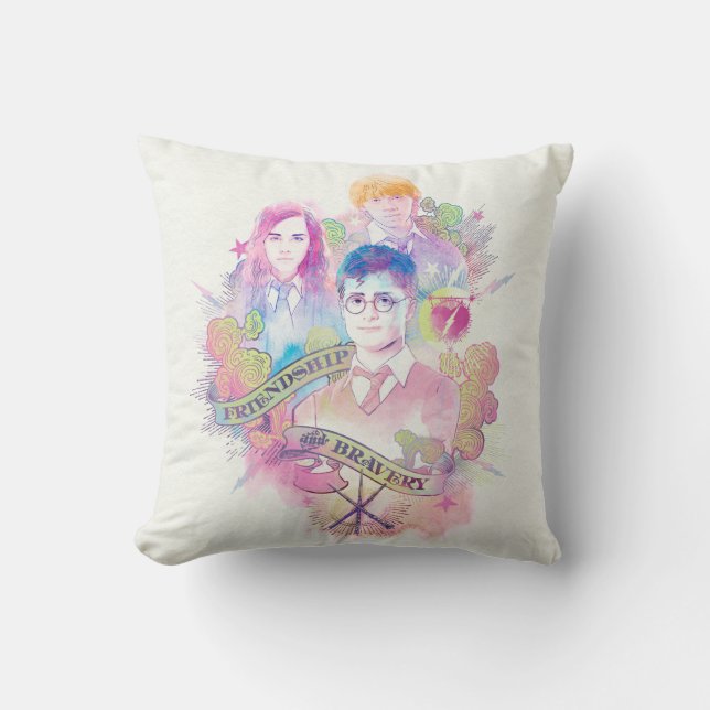Coussin Charme | Harry, Hermione, et Ron Waterc de Harry (Recto)