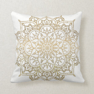 Coussin Charme moderne de charme chic blanc de mandala