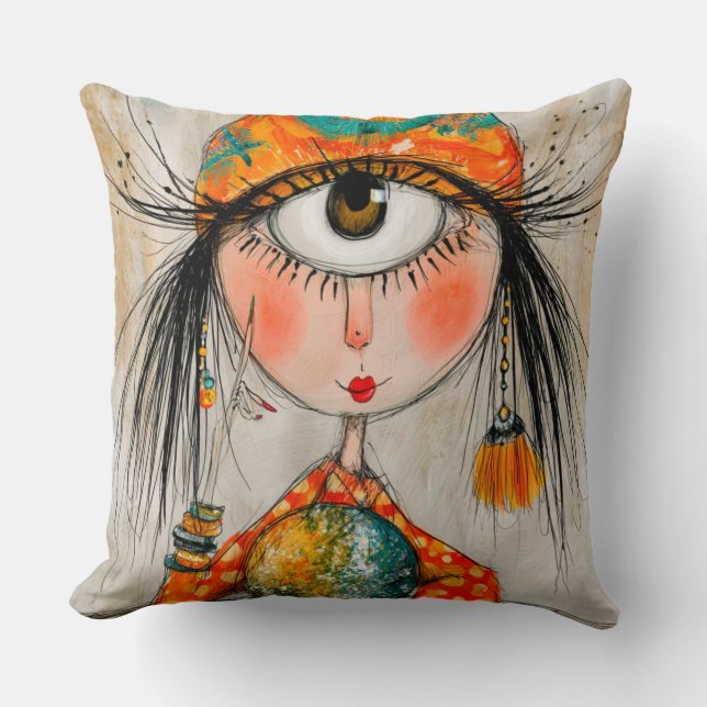 Coussin Charmeuse Cyclope Diseuse de Bonne Aventure (Recto)