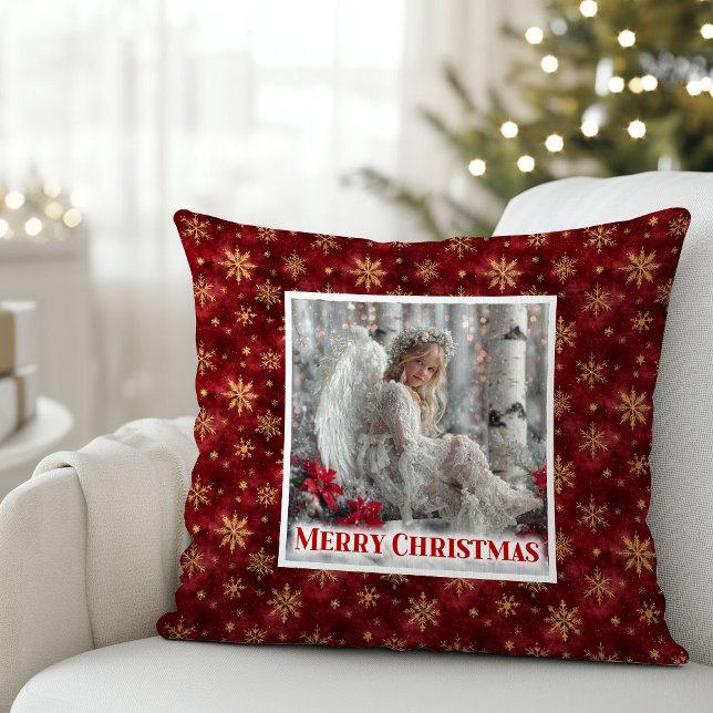 Coussin Charming Angel Red Gold Kids Room Decor Best Xmas (Charming Angel Red Gold Kids Room Decor Best Christmas Pillow

)