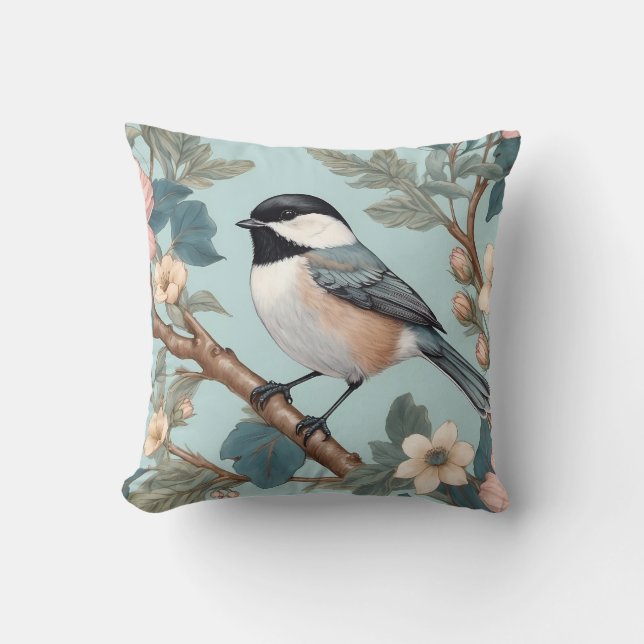 Coussin Charming Chickadee Bird (Recto)