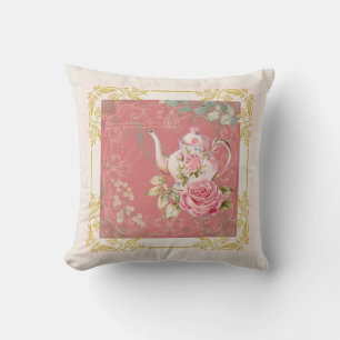 Coussin Charming Vibes Vintages roses Cottage Teapot