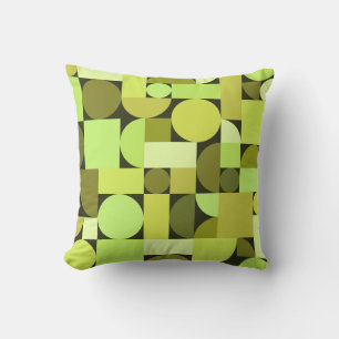 Coussin Chartreuse géométrique moderne du milieu du siècle