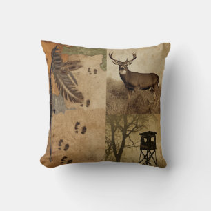 Coussin Chasse à l'arc au cerf de Virginie vintage