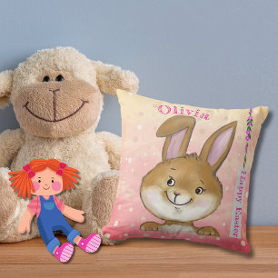 Coussin Chasse aux oeufs cinglant Enfants roses