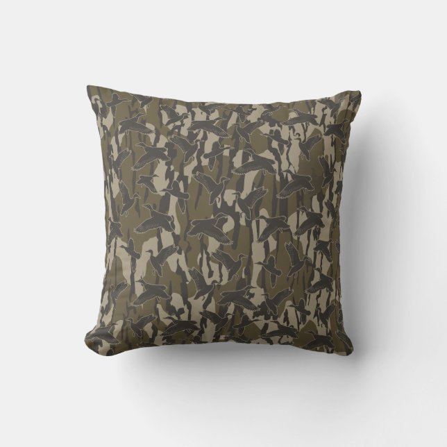 Coussin Chasse aux oiseaux d'eau dans les basses terres Ca (Recto)
