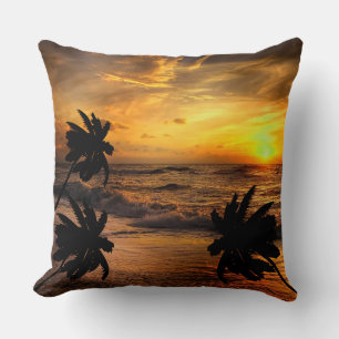 COUSSIN CHASSE COUCHES DE SOLEIL OCÉAN SCÉNARIO NATURE