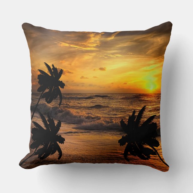 COUSSIN CHASSE COUCHES DE SOLEIL OCÉAN SCÉNARIO NATURE (Recto)