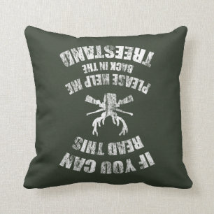 Coussin Chasse drôle, cadeau humoristique d'énonciation 