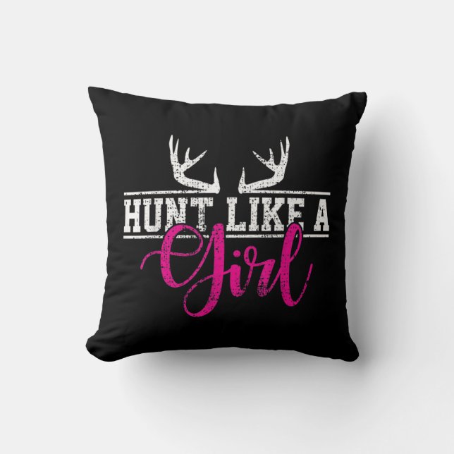 Coussin Chasse Fille Chasse Comme Une Fille (Recto)