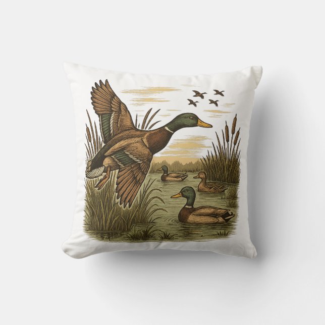 Coussin Chasse-Rétro-Volant-Caner-Mallard (Recto)