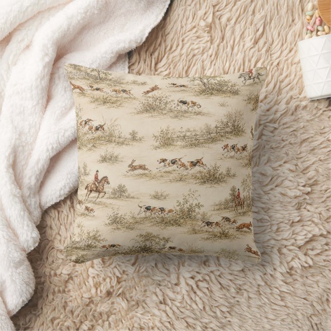 Coussin Chasse Traditionnelle au Renard avec des Foxhound (Couverture)