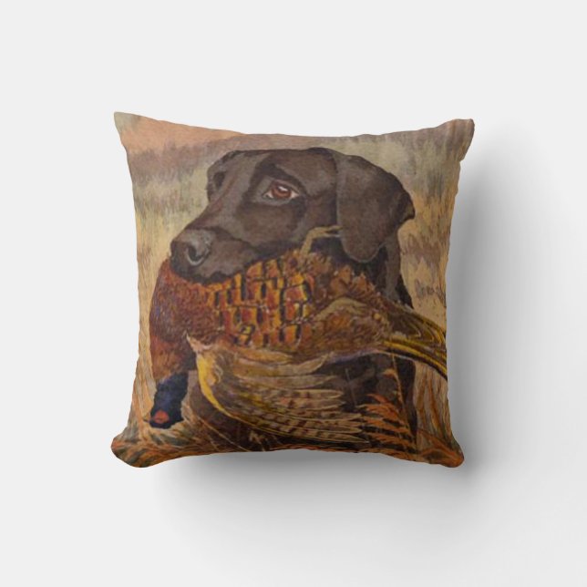 Coussin Chasse vintage de laboratoire de chocolat (Recto)