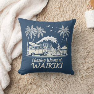 Coussin Chasser les vagues à Waikiki
