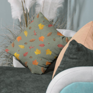 Coussin Chasseur de feuilles mortes Vert