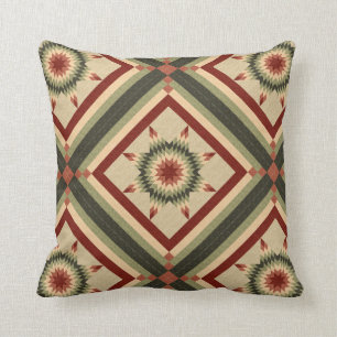 Coussin Chasseur Green et Maroon Lone Star Quilt Design