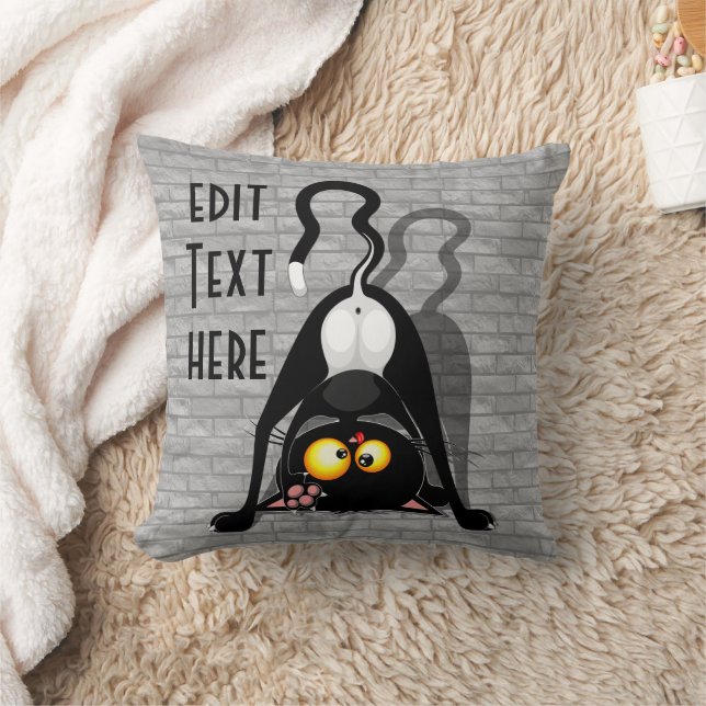 Coussin Chat à l'envers Personnage de dessin animé drôle (Couverture)