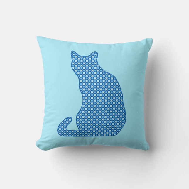 Coussin Chat à motifs de points - Tons d'oreiller à lancer (Recto)