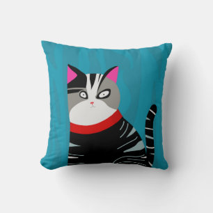 Coussin Chat Abstrait