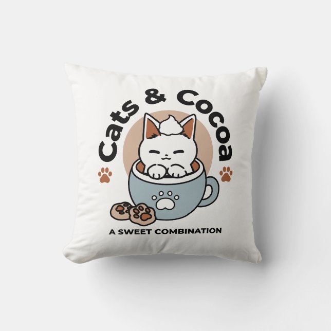 Coussin Chat adorable en Mug Conception de vacances - Chat (Recto)