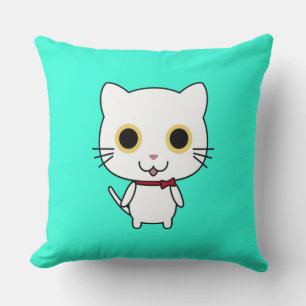 Coussin Chat anthropomorphe blanc Clipart