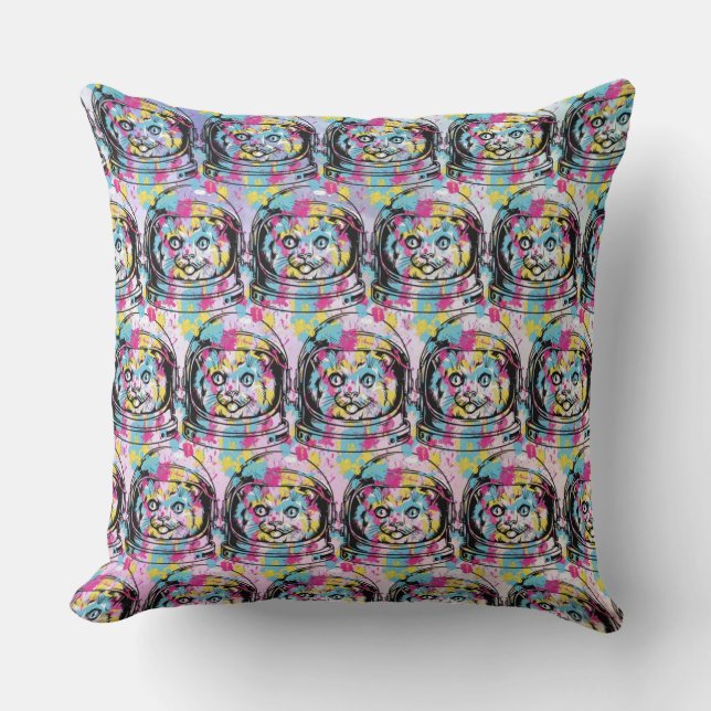 Coussin Chat astronaute (Recto)
