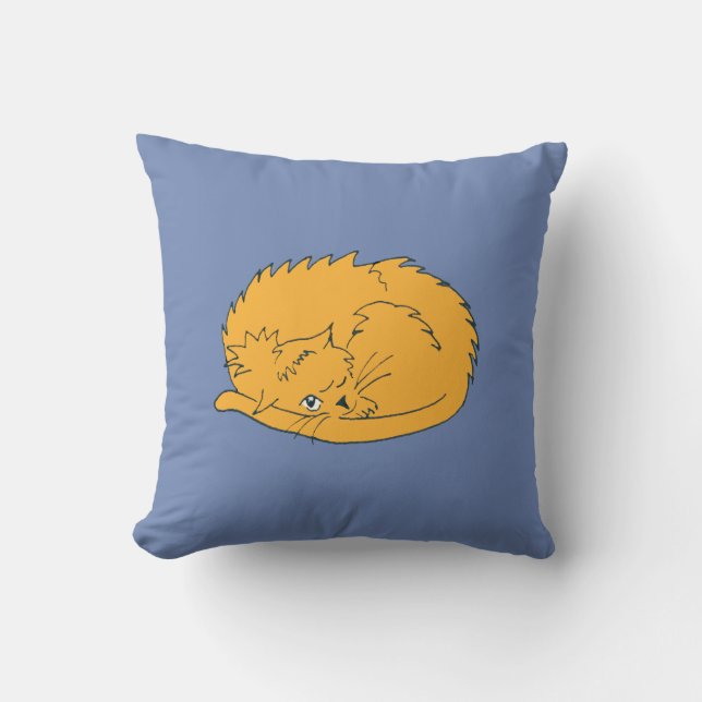 Coussin Chat au gingembre caricaturé (Recto)