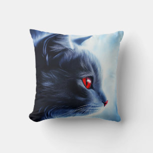 Coussin Chat aux yeux rouges