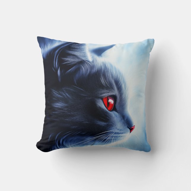 Coussin Chat aux yeux rouges (Recto)