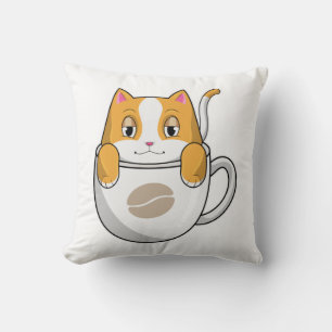 Coussin Chat avec café Coupe
