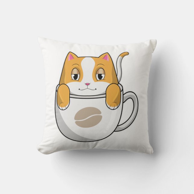 Coussin Chat avec café Coupe (Recto)