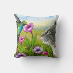 Coussin Chat avec colibri 591