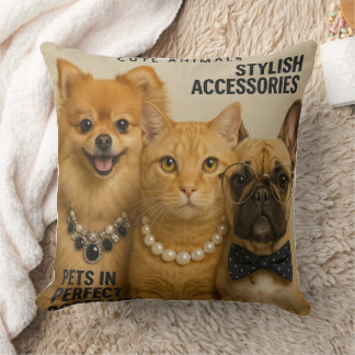Coussin Chat avec des amis dans le magazine