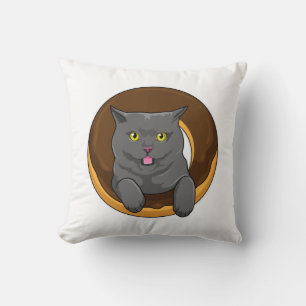 Coussin Chat avec Donut