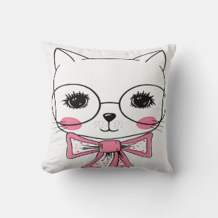 Coussin Chat avec lunettes de soleil
