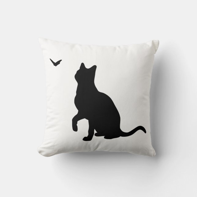 Coussin Chat avec papillon (Recto)