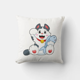 Coussin Chat avec poisson