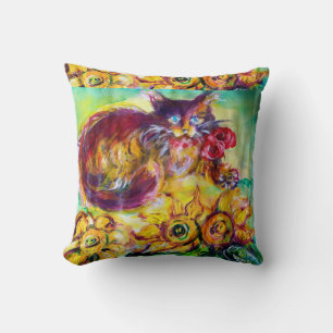 COUSSIN CHAT AVEC RIBBON ROUGE ET SOUFFRES